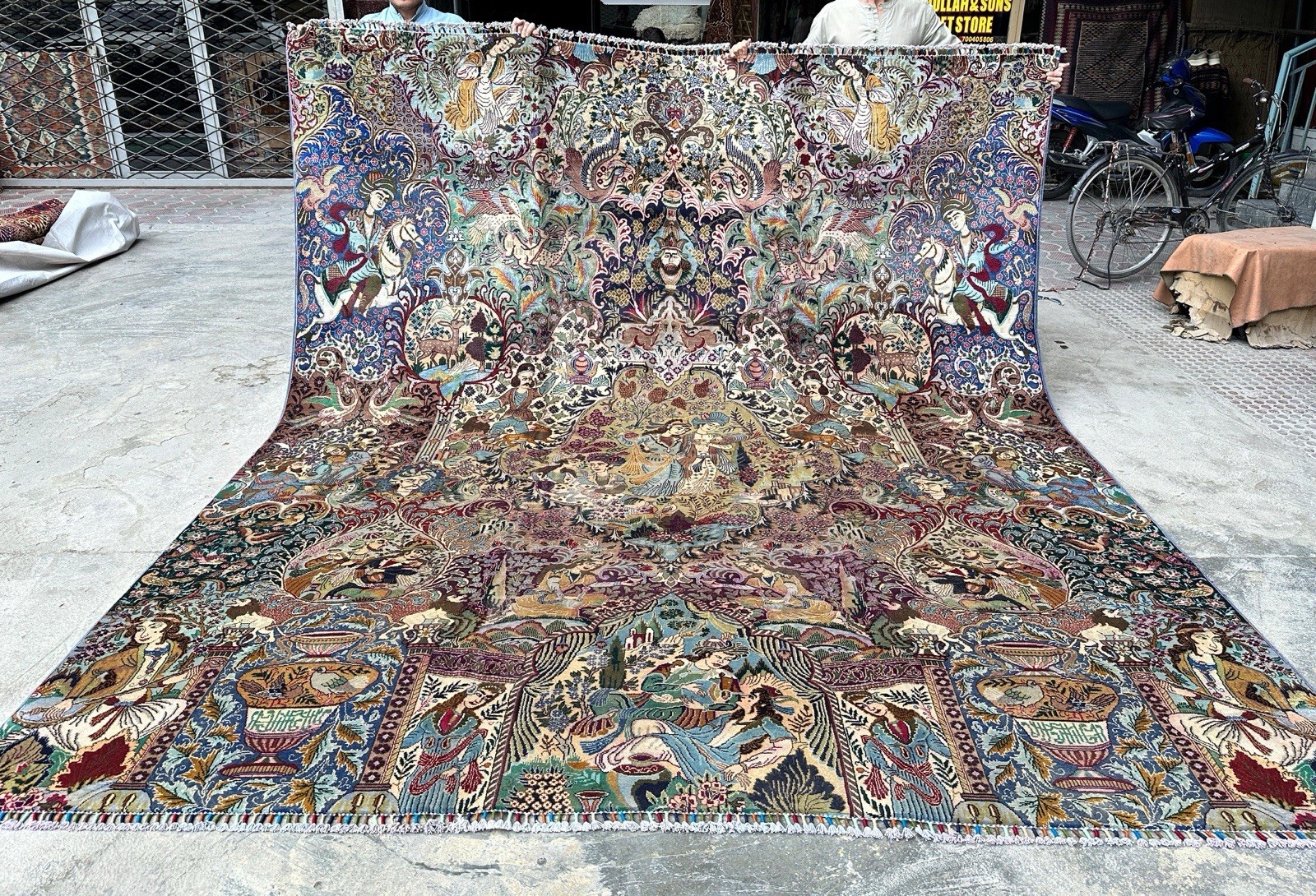 300 X 350 COLLECTORS’ ITEM Vintage Laila Majnun With Shigargah Kashmar Area Rug gallery