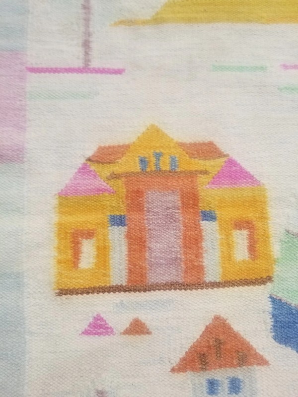 Fine Vintage Traditional Hand Made Oriental Wool Multicolor Kilim 140x68cm gallery