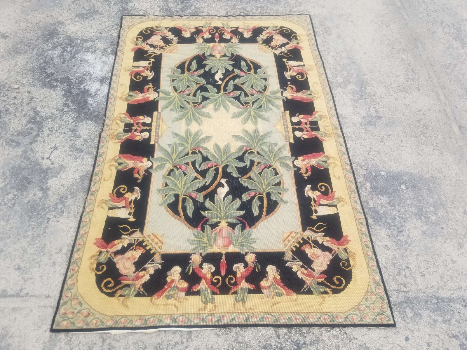 Fine Vintage Traditional Hand Made Needle Point Wool Kilim 166x107cm gallery