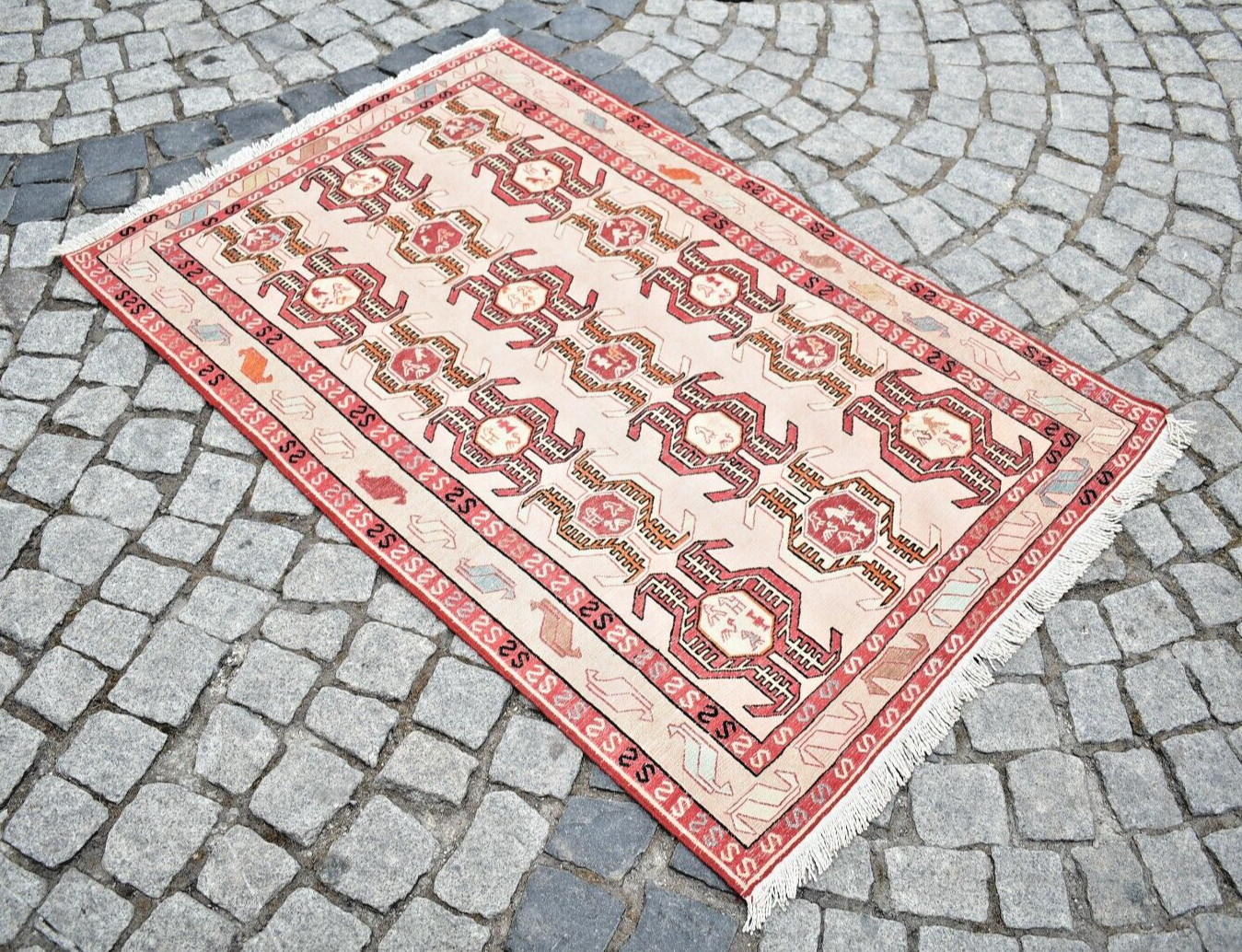 Caucasian Silk Rug 39'' x 57'' Caucasian Silk Sumac Kilim Fine Quality Area Rug gallery