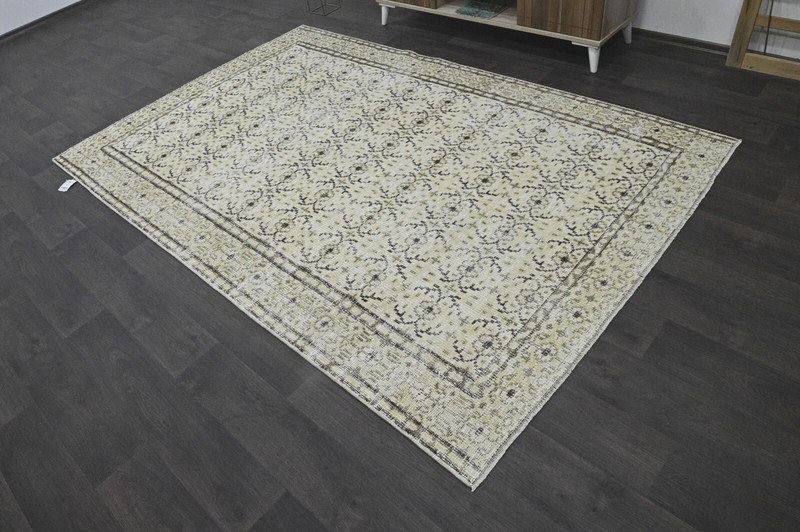 Oushak 5x8,Turkish Rug,vintage,anatolian,BEIGE,kilim,Bohemian,handmade,wool gallery
