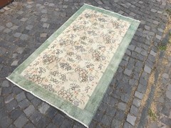 Turkish Vintage Rug, Home Decor Rug, Boho Decor Rug, Oushak Kilim Rug, 3,7×6,4ft