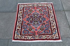 Fine Vintage Hand Made Traditional Rug Oriental Wool ink Small rug 87x68cm