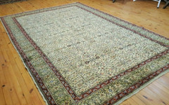 Rare Antique 1930-1939s Wool Pile Natral Dyes Legendary Hereke Rug 7x10ft