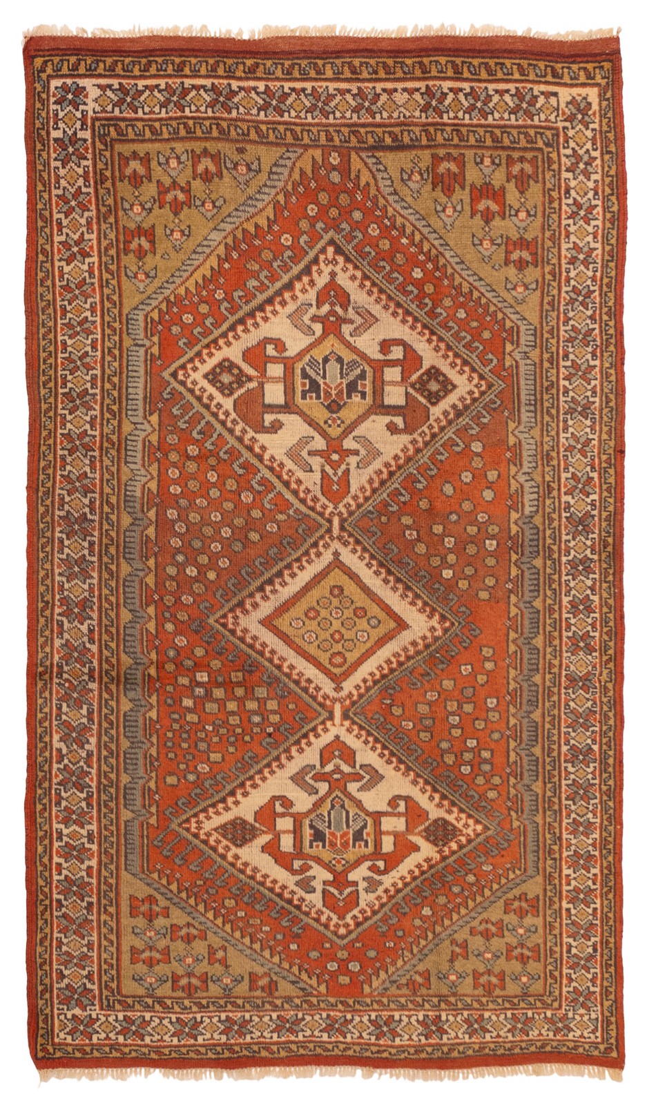 Vintage 3'7" x 6'4" Traditional Hand Knotted Vegetable Dye Wool Area Rug gallery