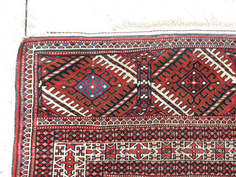 5x8ft. Authentic Handmade Turkoman Bokharra Wool Rug gallery