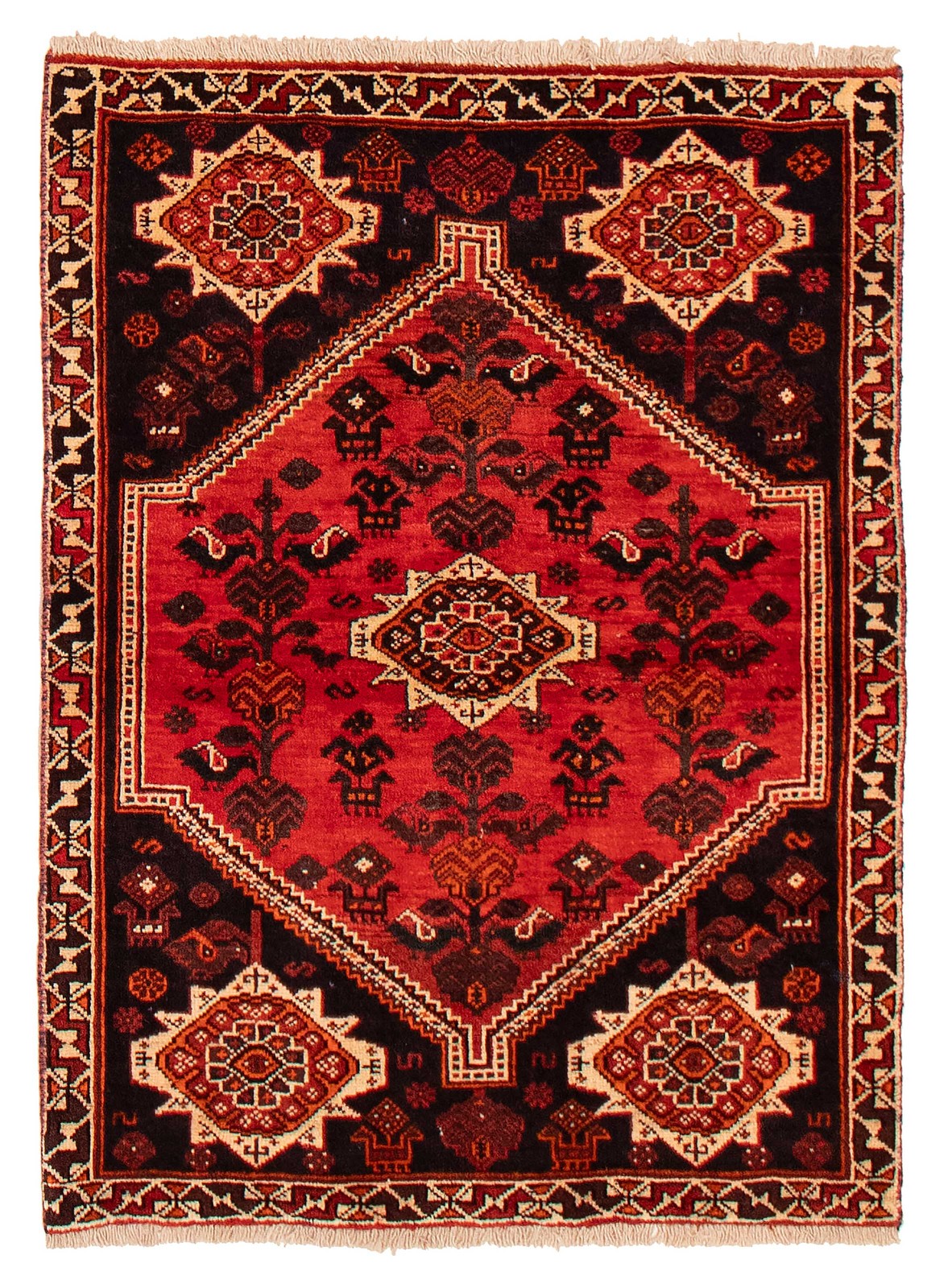 Vintage Traditional Hand-Knotted Area Rug 3'6" x 4'8" Oriental Wool Carpet gallery