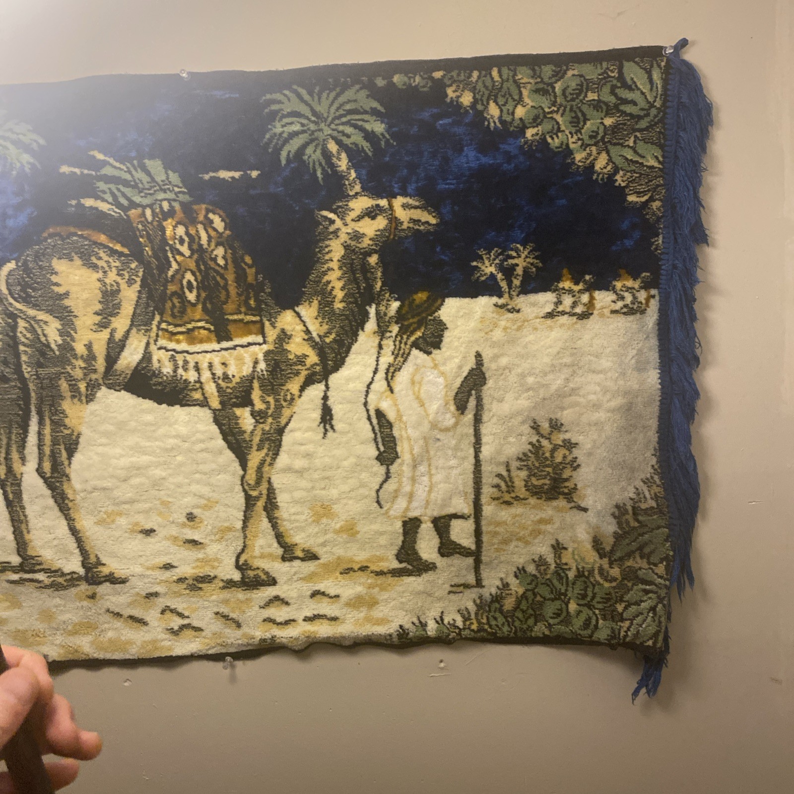 Velvet Tapestry Wall Hanging Rug Vintage Middle Eastern Arabic Desert Camel gallery