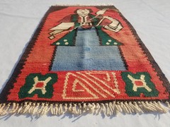 Vintage Traditional Handmade Macedonian Wool Multicolor Kilim Rug 2.7×1.8ft
