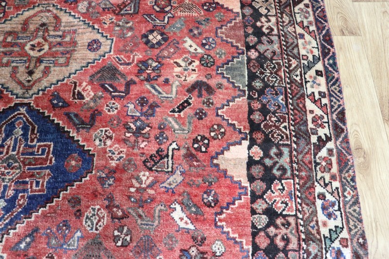 Antique Oriental Qashqai Rug 245x160cm (8’0” x 5’3”) Hand Knotted Tribal Wool gallery