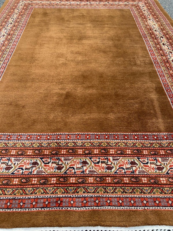 Brand New Handmade In India Modern Rug,Copper w/ Colorful Accents, Soft Pile 6x9 gallery