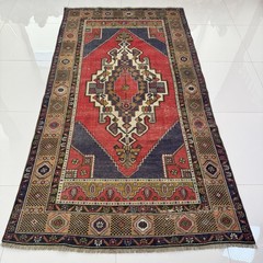 4×8 Turkish Oushak Rug, Vintage Handmade Wool Oriental Area Carpet