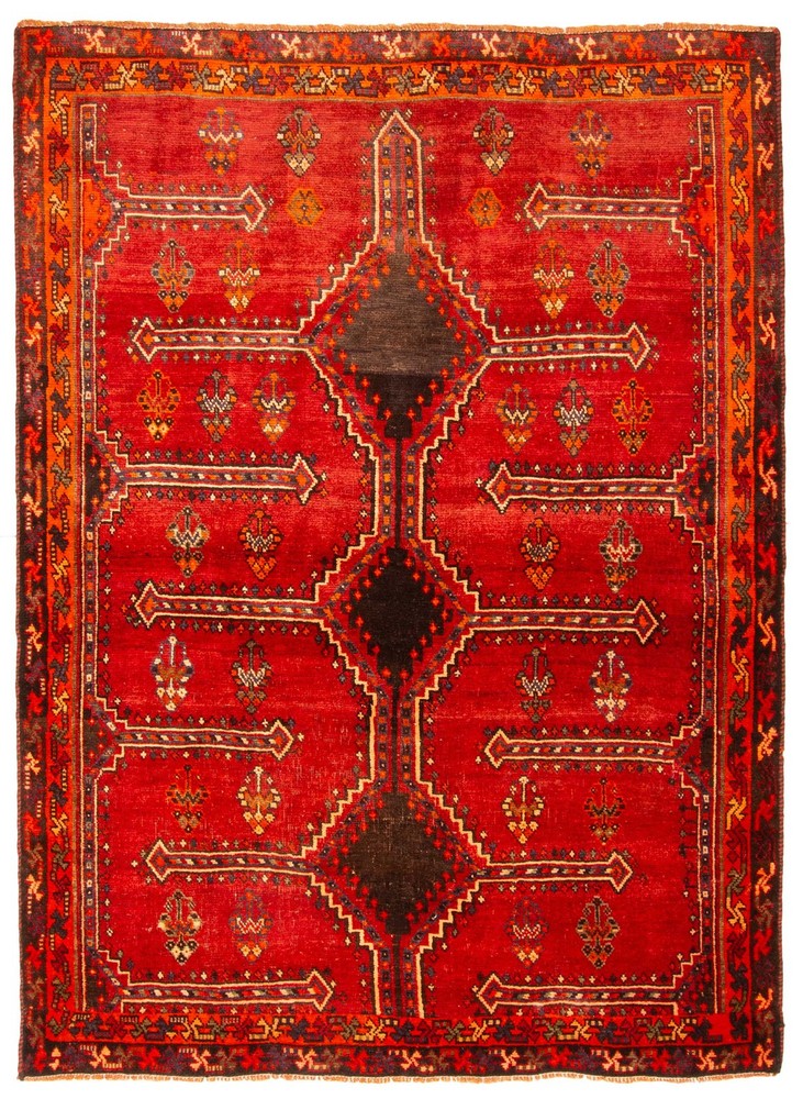 Vintage Traditional Hand-Knotted Area Rug 4'11" x 6'9" Oriental Wool Carpet