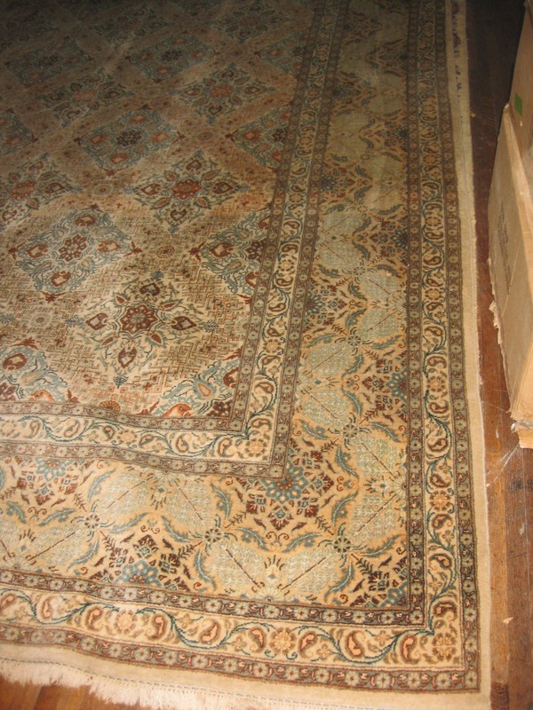 Antique wool Kaschan carpet #1, circa 1910-1930, 14x10.5 feet gallery