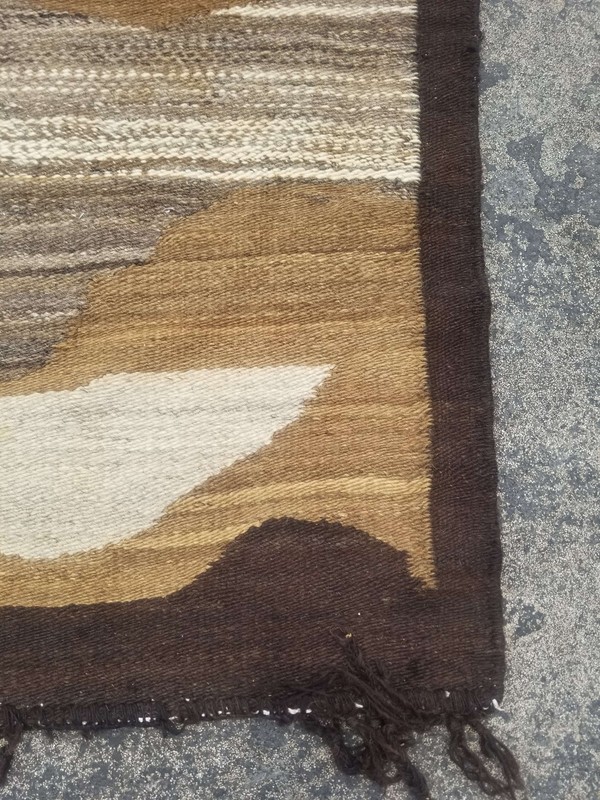 Vintage Handmade Turkish Tulu Traditional Wool Kilim Rug 194x124 cm gallery