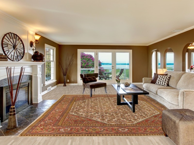 Classic Ivory/ Rust Antique Rug pre-1900 Hand-made Living Room Carpet 10x13 gallery