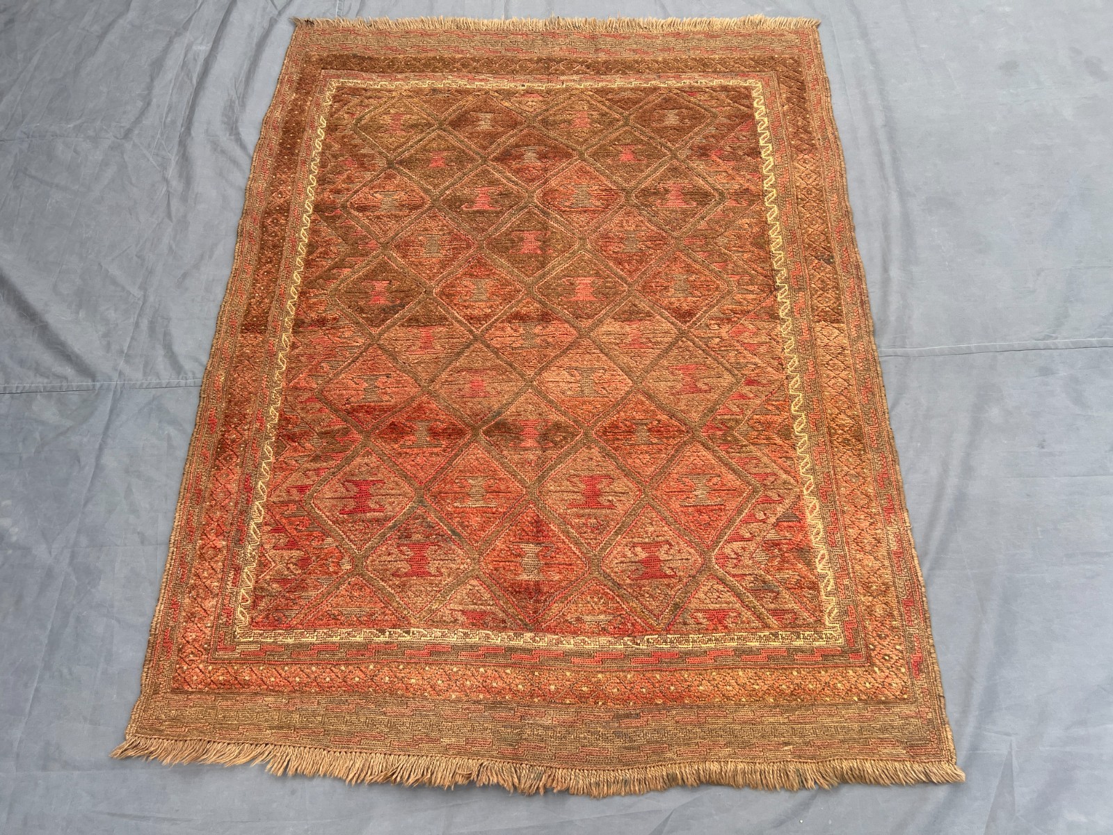 Rust Terracotta Faded Turkish Rug 4'6x5'8 Vintage Tribal Boho Area Rug gallery
