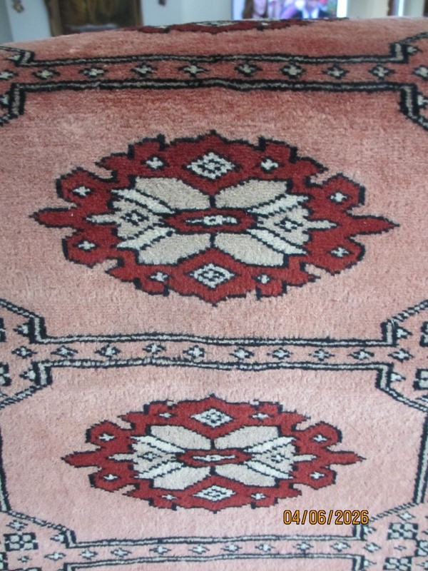 RARE HAND KNOTTED VINTAGE PAKISTANI BOUKHARA WOOL AREA RUG 36 X 19 gallery