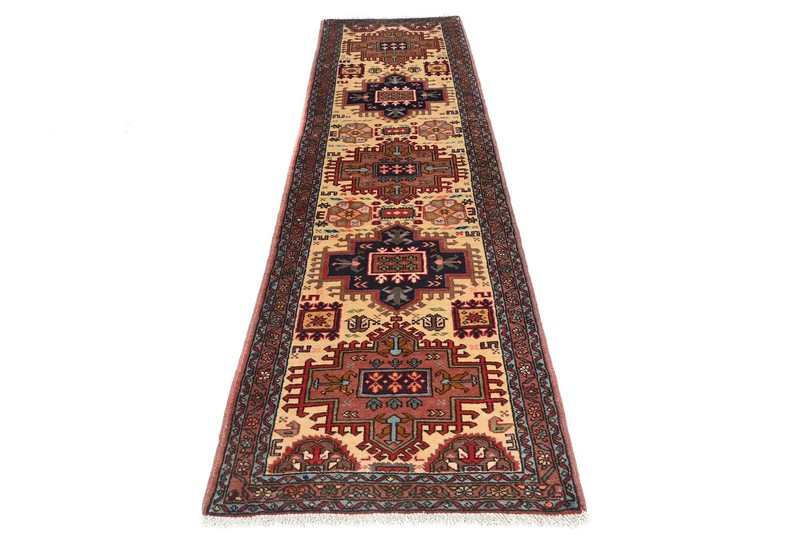 Vintage Tribal Geometric Runner Rug Wool Oriental Hallway Carpet 2'5X9'5 ft gallery