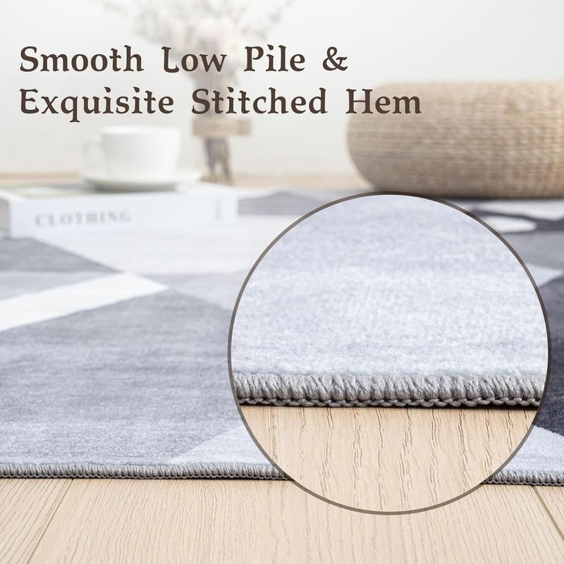 HOMFINE Washable Modern Area Rug - Geometric Style 5x7 Rugs for Living Room, ... gallery