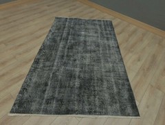 Sparta Gray Accent Rug Traditional Vintage Handwoven Overdyed Wool Carpet 4×7 ft