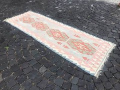 2.8 x 8 Ft Turkish Vintage Kilim, Handmade Wool Kilim, Bohemian Kilim Runner Rug