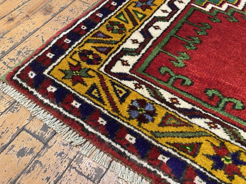 Antique 1940-1950's Wool Pile Muted Natural Dye Cappadocia Prayer Rug 2’5”x4’ft gallery