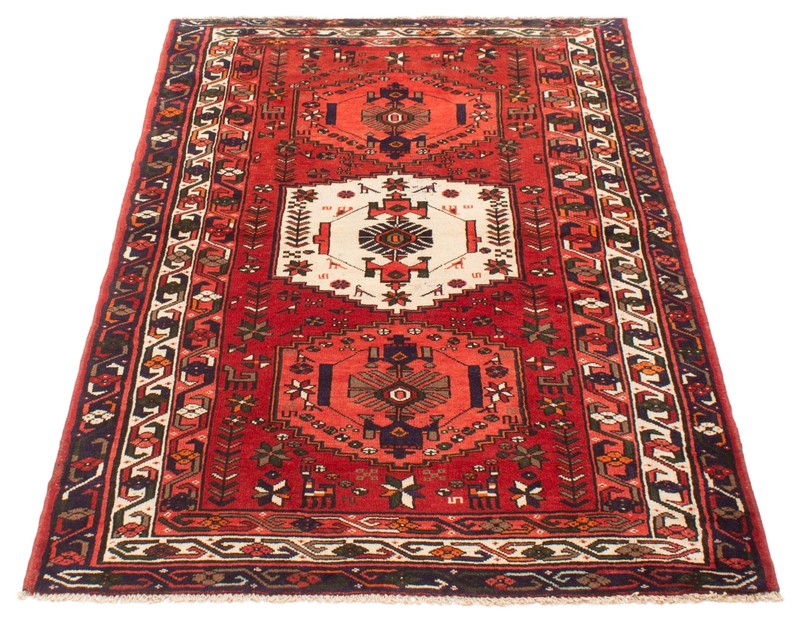 Vintage Hand-Knotted Area Rug 4'4" x 6'5" Traditional Oriental Wool Carpet gallery