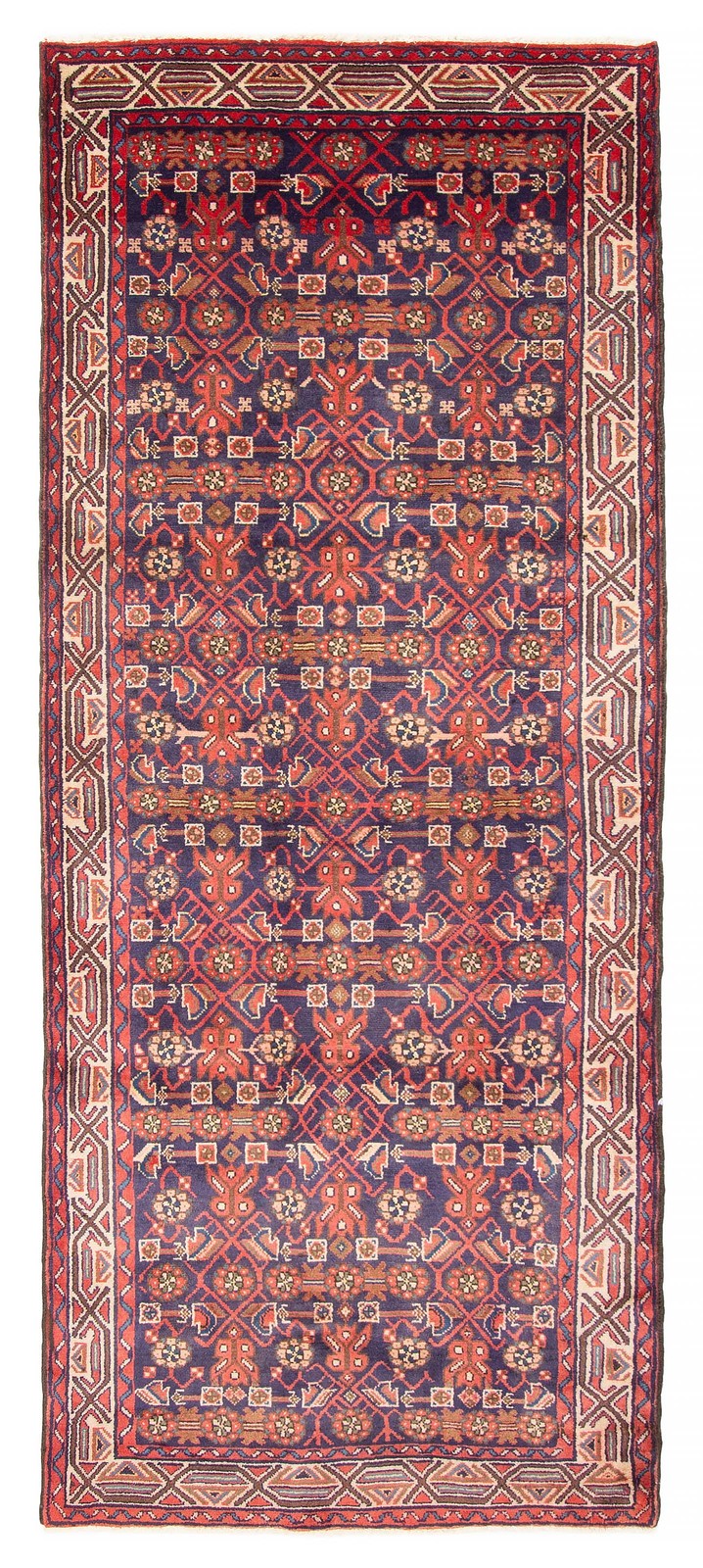 3'7" x 9'6" Vintage Hand-knotted Runner Rug Traditional Oriental Wool Carpet gallery