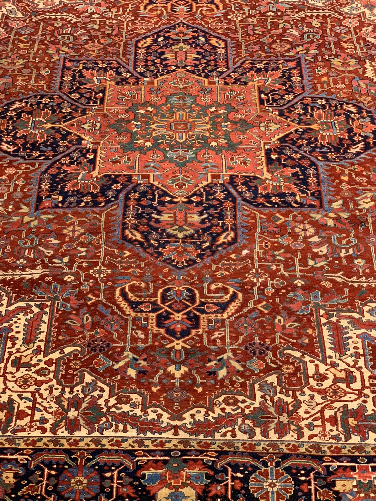 Circa 1920 TRIBAL VINTAGE ANTIQUE AMERICAN HERIZ 10.2x12.2 ESTATE RUG gallery