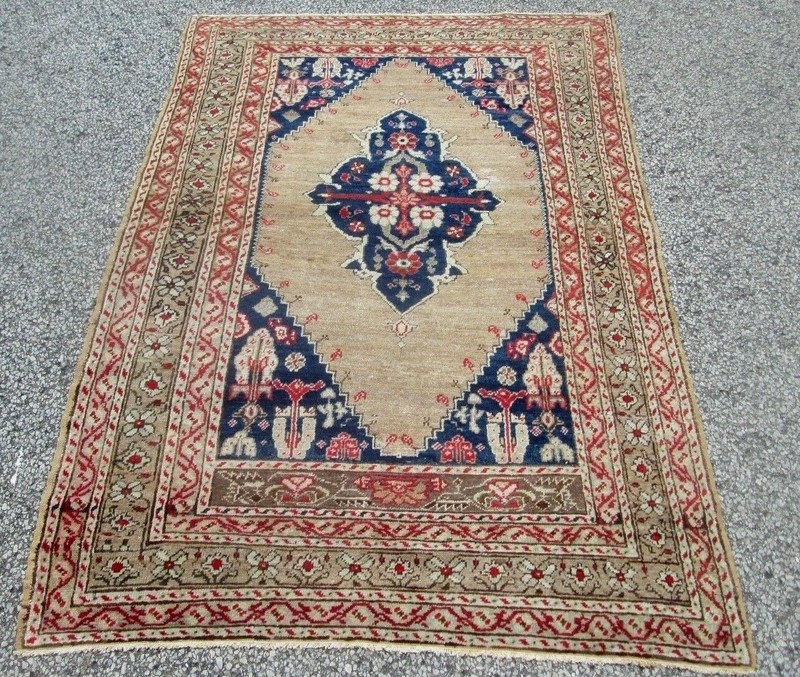 ANTIQUE TURKISH ORIENTAL RUG, NICE WEAVE, CIRCA 1920 4.1 x 6.1 ESTATE FIND gallery