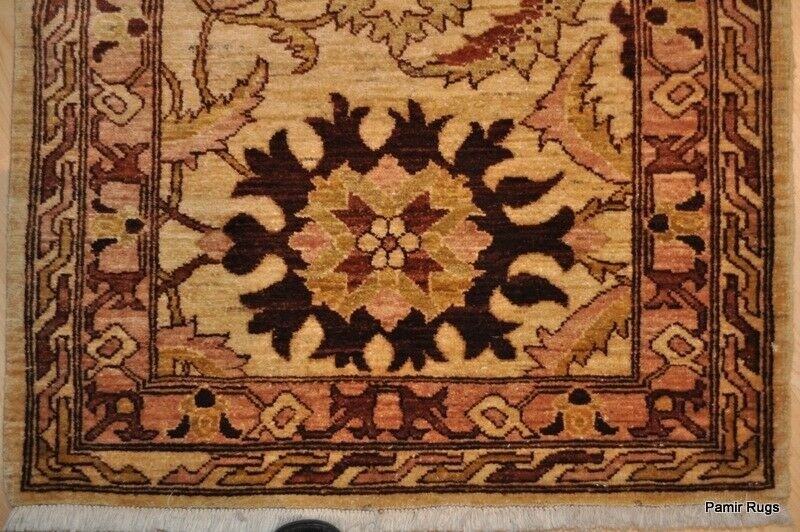 FINE QUALITY handmade 3' x 17' hall runner oriental Tea washed beige brown rug gallery