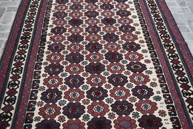 6'6 x 9'3 Handmade vintage afghan tribal berjesta area rug, Unique wool rug 6x9 gallery