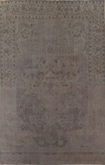 Vintage Distressed Area Rug 9×13 Hand-knotted Wool Traditional Floral Carpet