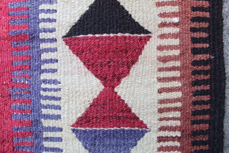 Vintage Traditional Hand Made Oriental Cotton Wool Red Large kilim 322x143cm gallery