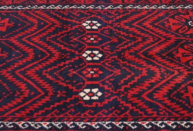 Vintage Hand-Knotted Oriental Runner Rug Red Tribal Style Kitchen Carpet 4X10 ft gallery