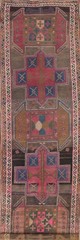 Vintage Handmade Wool Ardebil Runner Rug 4×13 Tribal Traditional Carpet