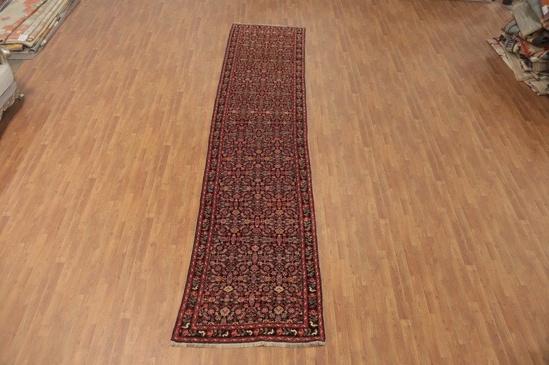 Black Antique Traditional Vegetable Dye 16 ft Long Runner Rug Hand-knotted 4x16 gallery