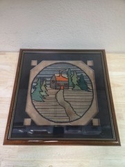 FRAMED 1930’s GRENFELL LABRADOR FOLK ART MADE IN CANADA