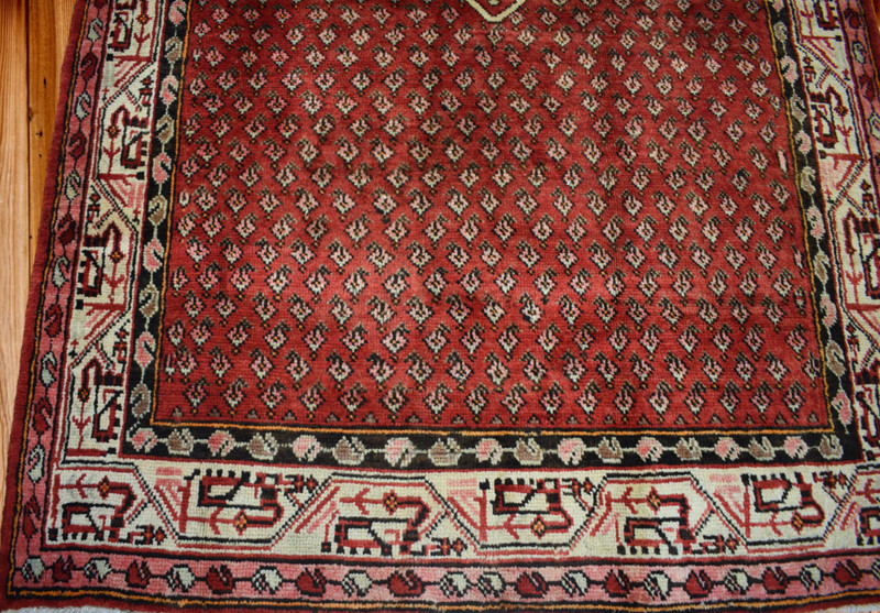 Geometric Semi Antique Vintage Handmade Oriental Wool Area Rug 4 x 7 4'2 x 6'9 gallery