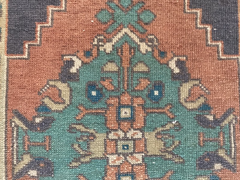 Pink rug, Turkish rug, Vintage rug, Small rug, Doormat rug, 1.7 x 3 ft gallery