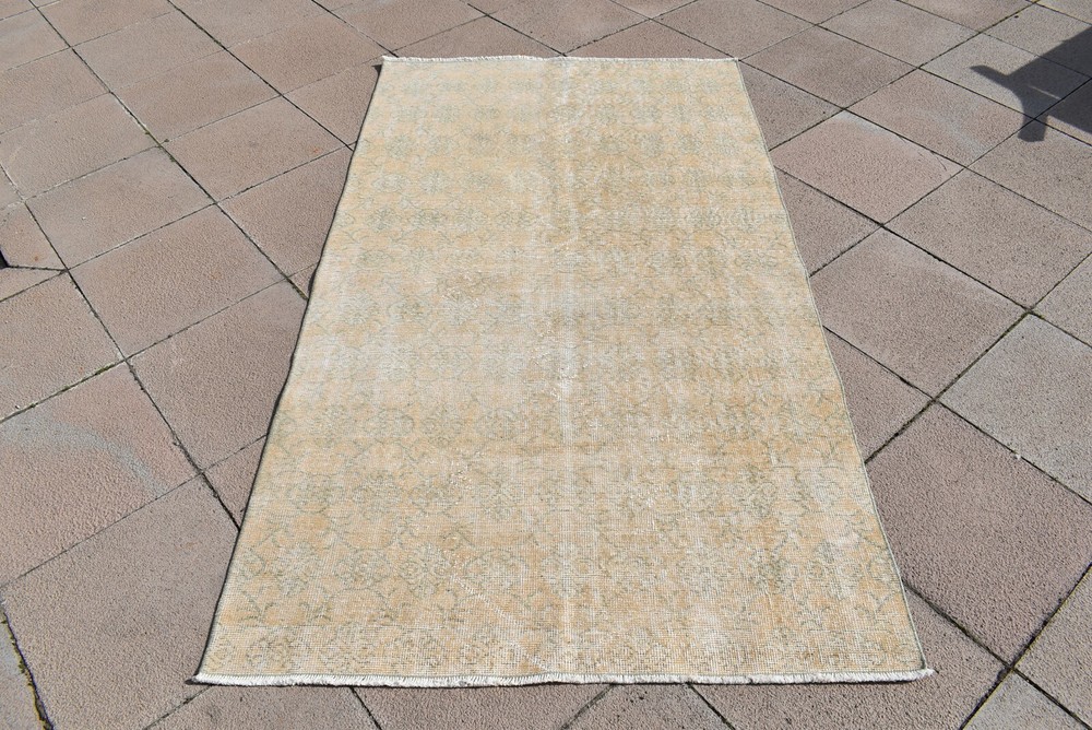 Vintage Primitive Oushak Rug 3'9'' x 6'6'' ft Anatolian Wool Rug, Bohemian Rug
