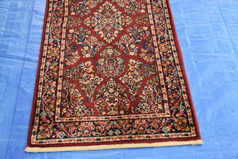 Karastan Runner 785 Red Sarouk 2.6x12.2 Special Order no Fringes Very Nice #YR gallery