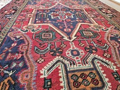 4.2 x 6.5 ANTIQUE KAZAK VINTAGE HERIZ RUG CAUCASIAN SERAPI OUSHAK SHIRVAN KULA
