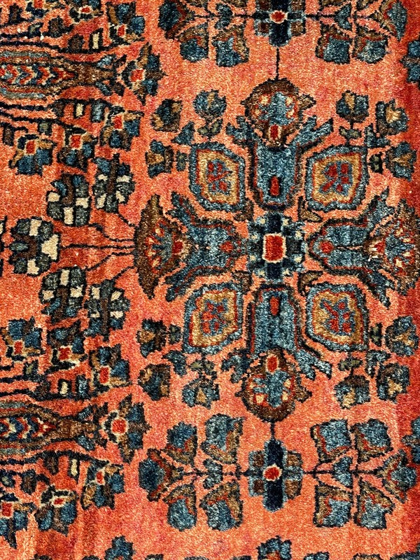 ANTIQUE AMERICAN SAROUK RUG 3'5"x5' FT CIR 1900 gallery