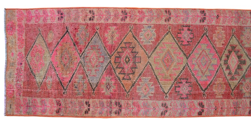 2x10 Runner Hand Made Turkish Rug Muted Color Hallway Rug Actual 1.10 x 10 ft gallery