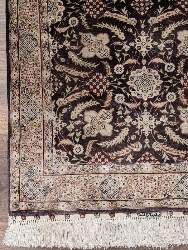 Small Silk Hereke Rug 2x3, Plum, Fine 500 KPSI gallery