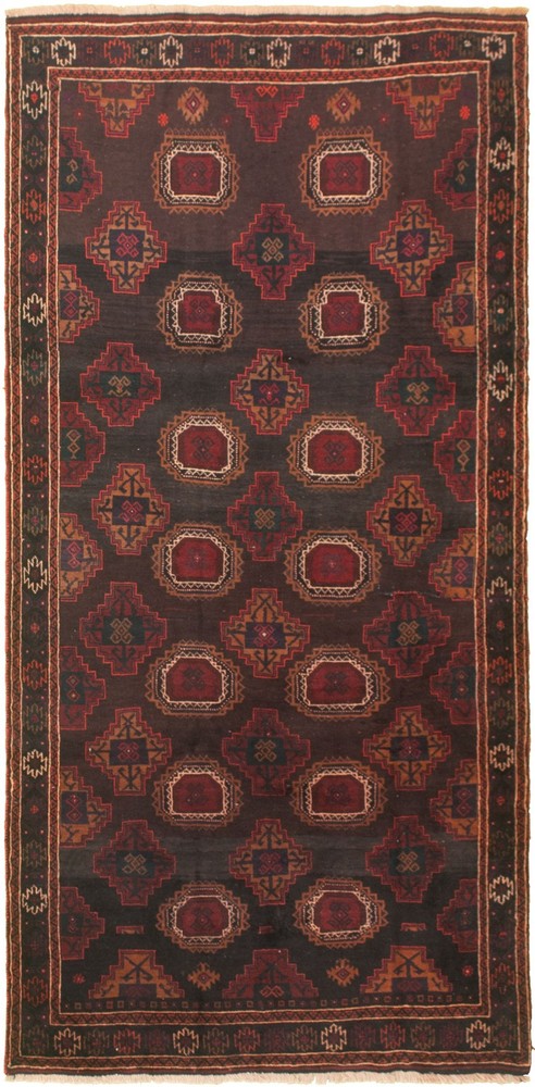 Vintage Hand-Knotted Area Rug 4'7" x 9'2" Traditional Oriental Wool Carpet