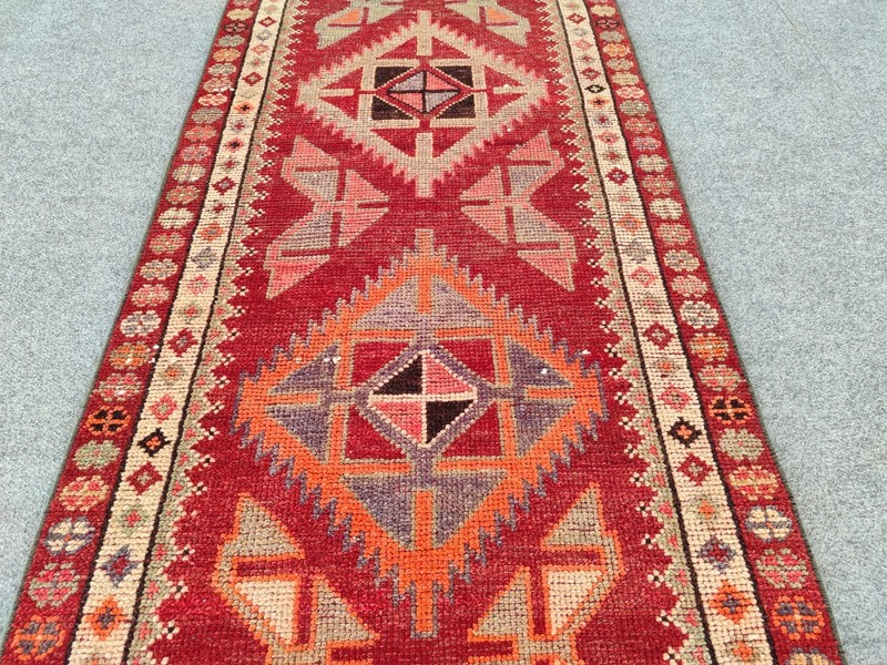2.7 x 13 Ft, Antique rug 3x13, Turkish runner 3x13 vintage, Tribal Herki rug gallery