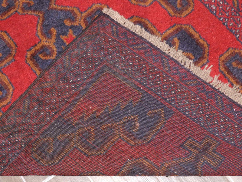 3x6ft. Handmade Afghan Balouch Wool Rug gallery
